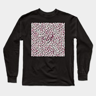 Letter Y Monogram & Pink Leopard Print Long Sleeve T-Shirt